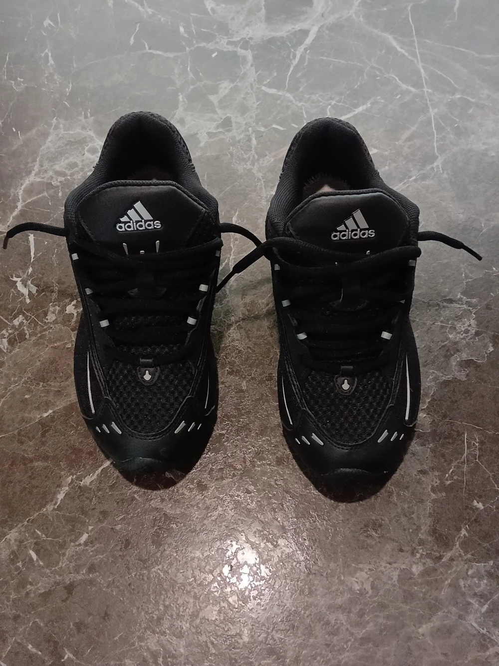 adidas Men’s Black Mesh Running Sneakers with Reflective Accents